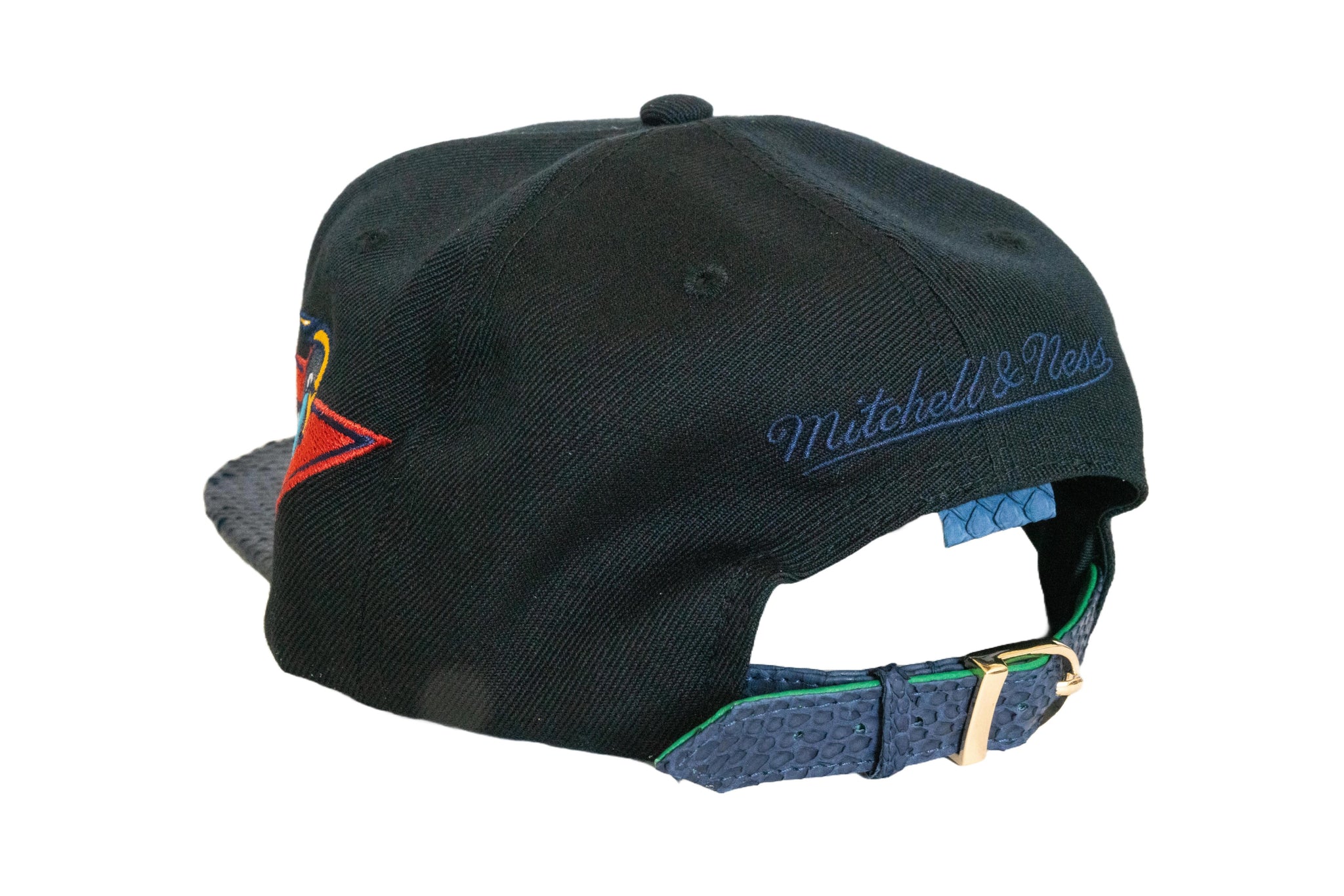 Custom Mitchell & Ness Golden State Warriors Navy Script Strapback