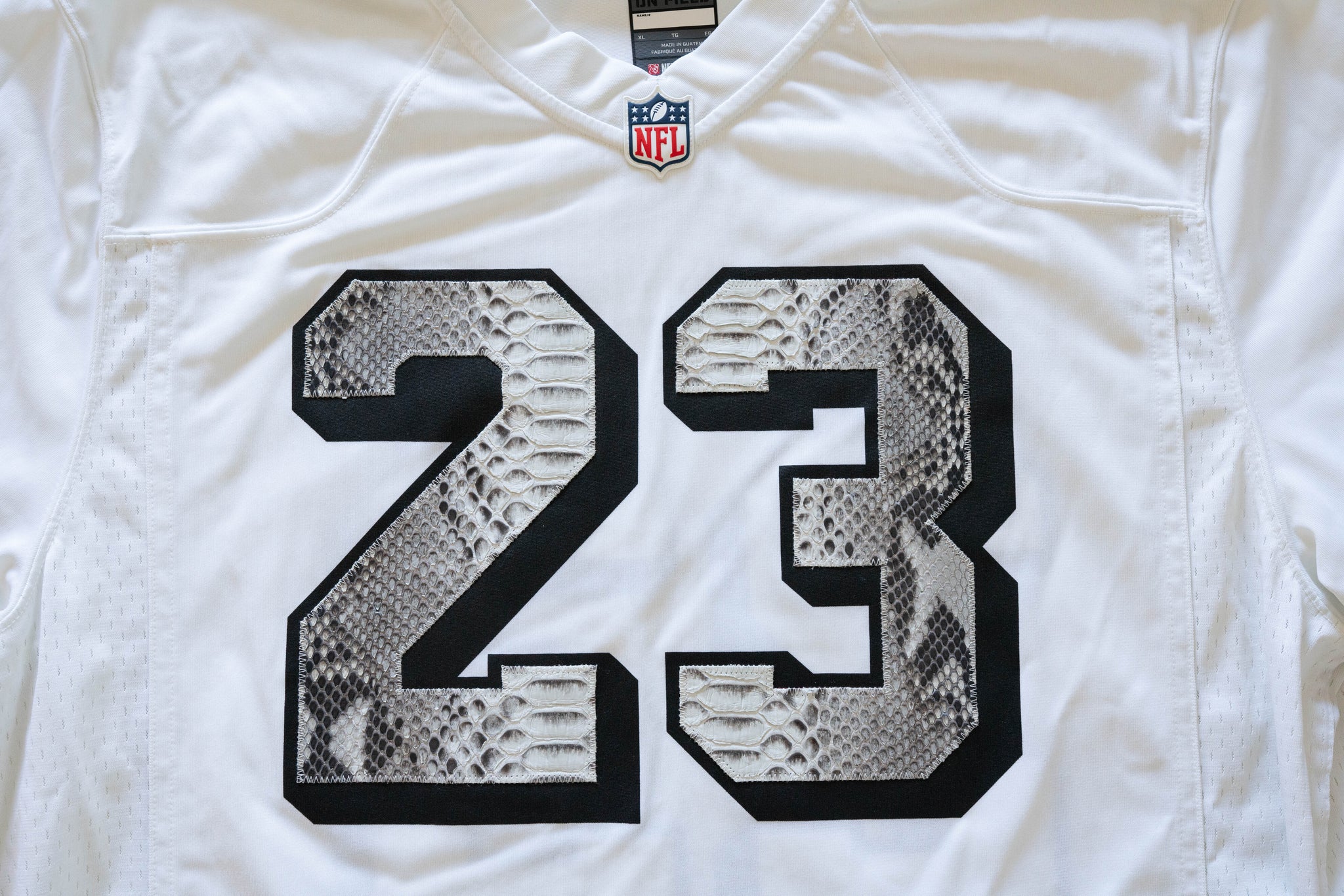 Custom Nike Christian McCaffrey San Francisco 49ers Python Jersey (White)