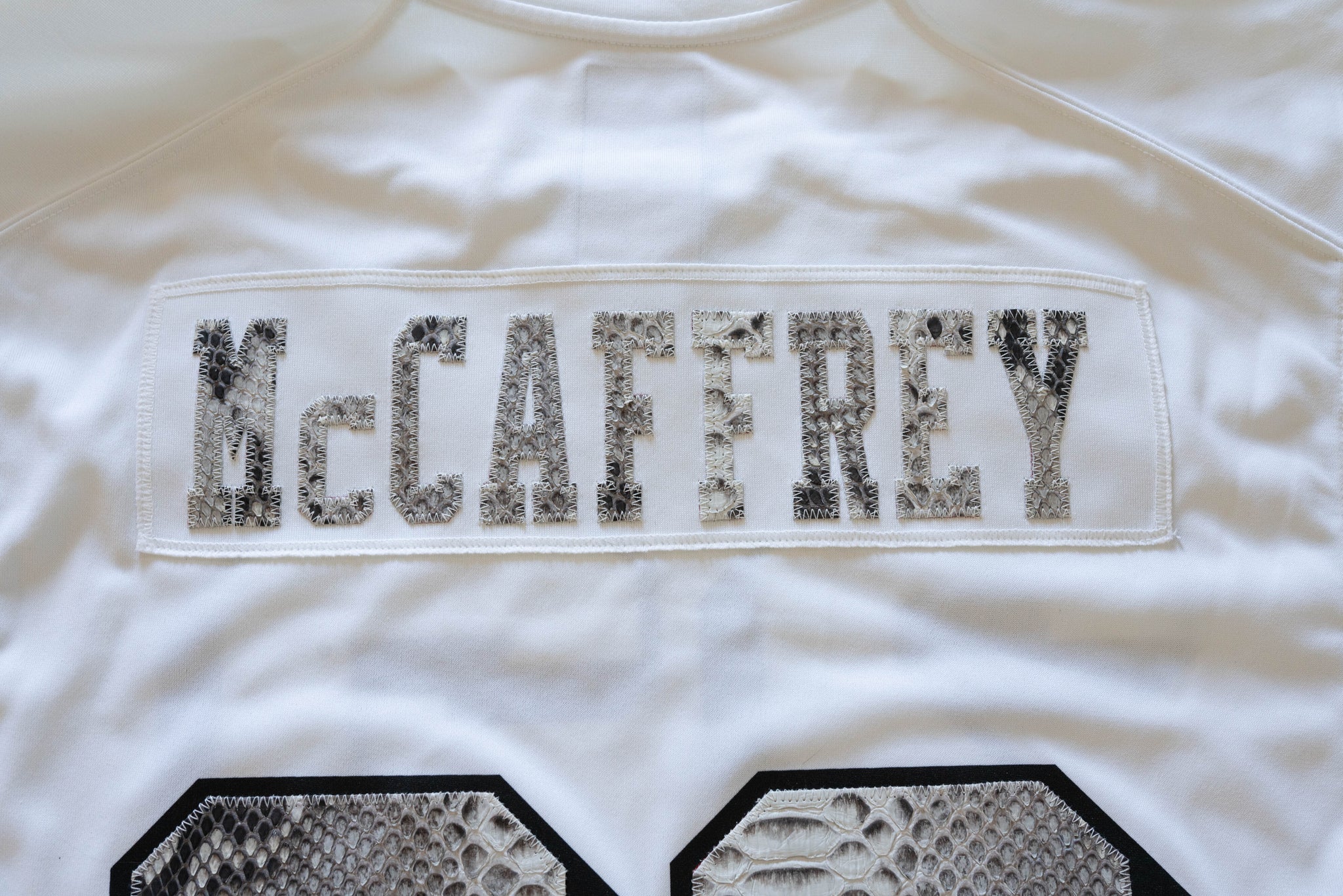 Custom Nike Christian McCaffrey San Francisco 49ers Python Jersey (White)