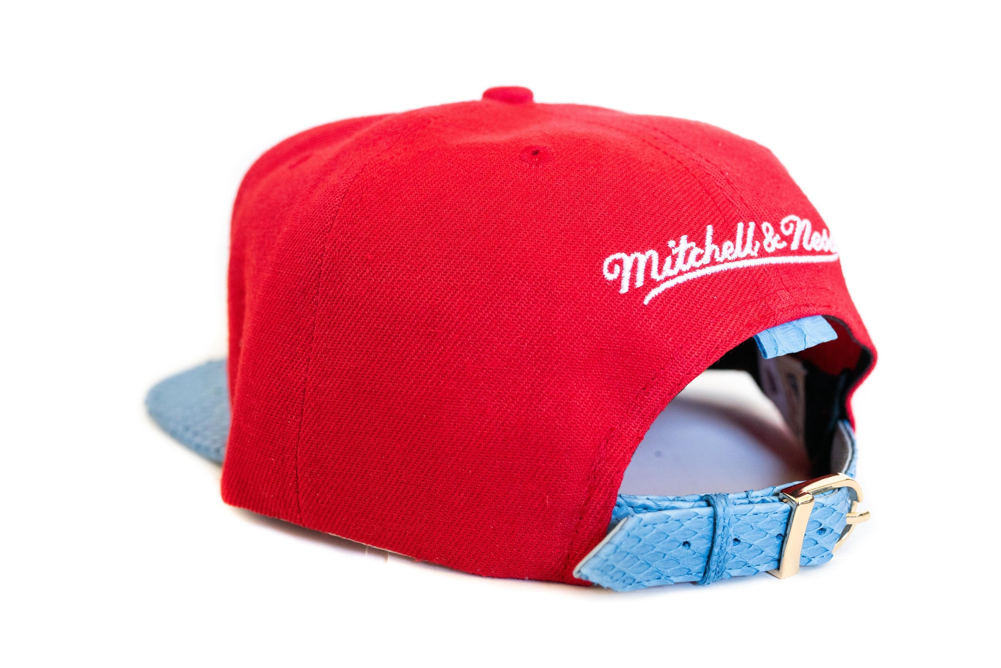 Custom Mitchell & Ness Houston Rockets Red/Blue Strapback