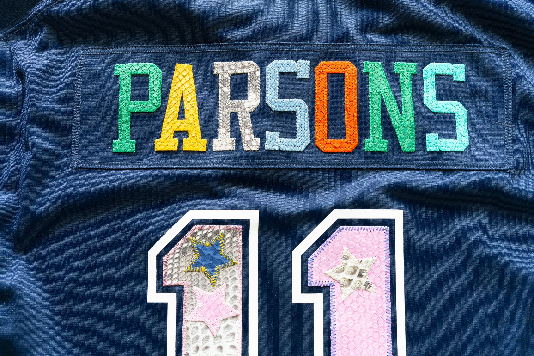 Custom Nike Micah Parson Dallas Cowboys "WHAT THE" Python Jersey
