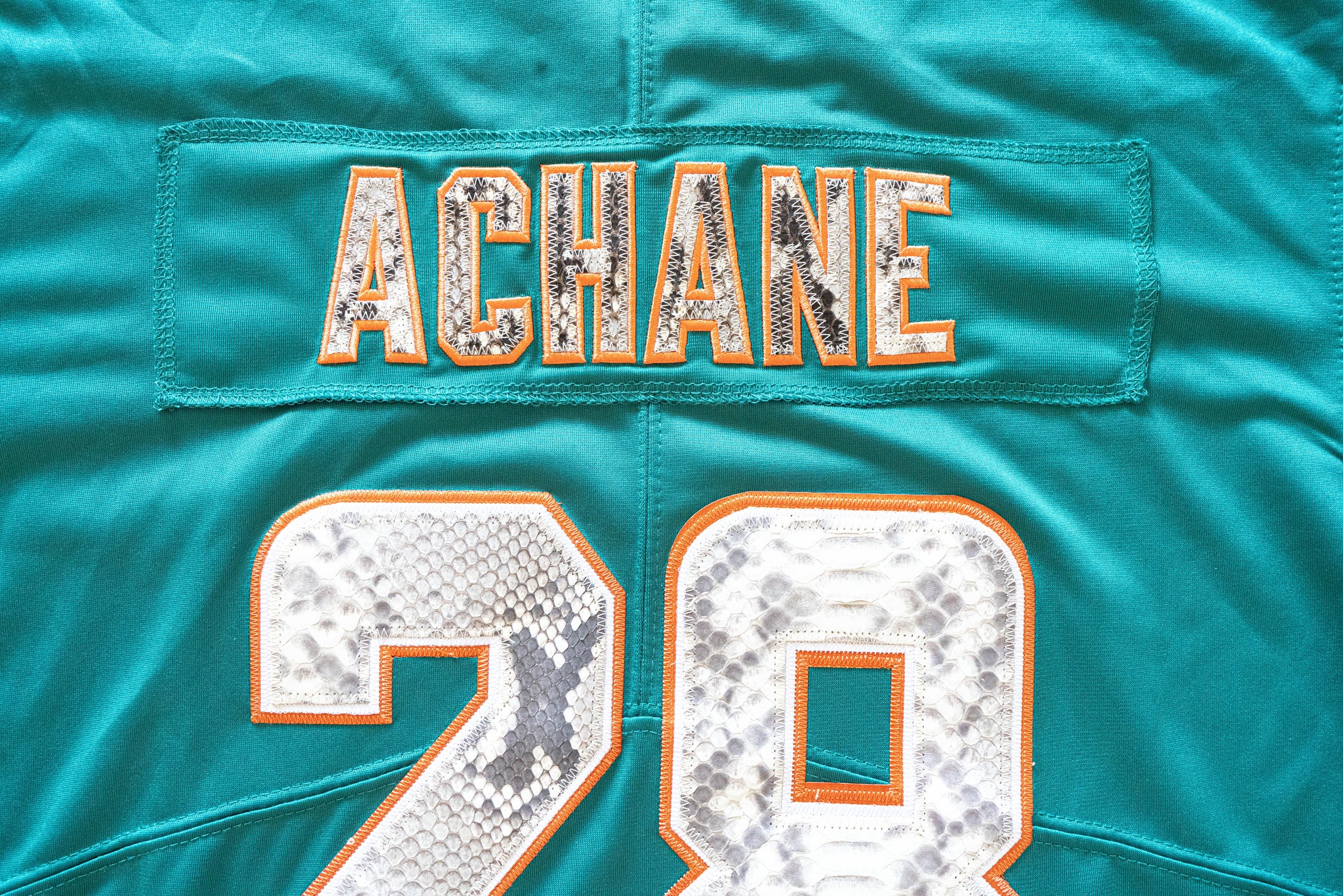 Custom Nike De'Von Achane Miami Dolphins Python Jersey