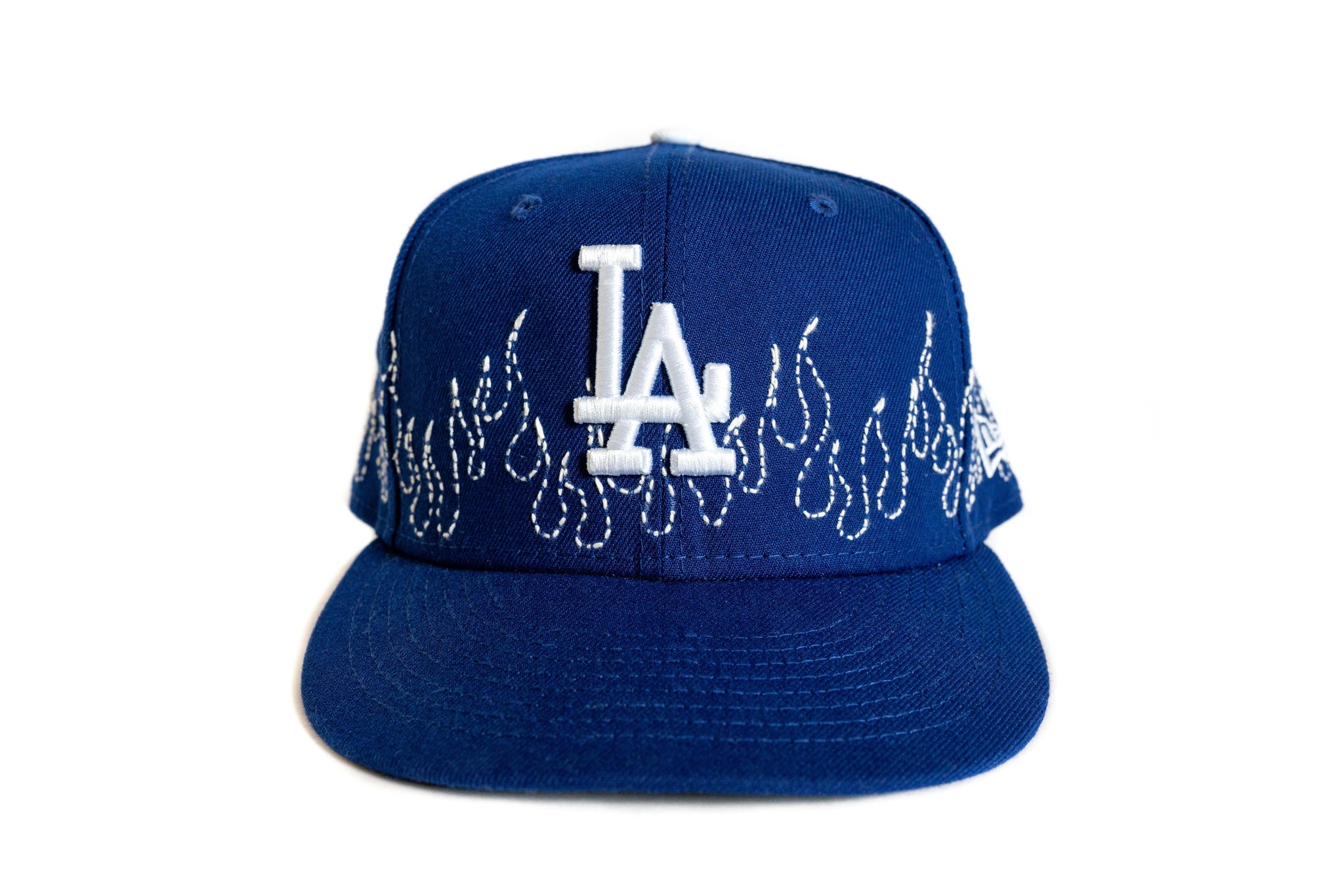 Custom New Era Los Angeles Dodgers Flames Sashiko Hat
