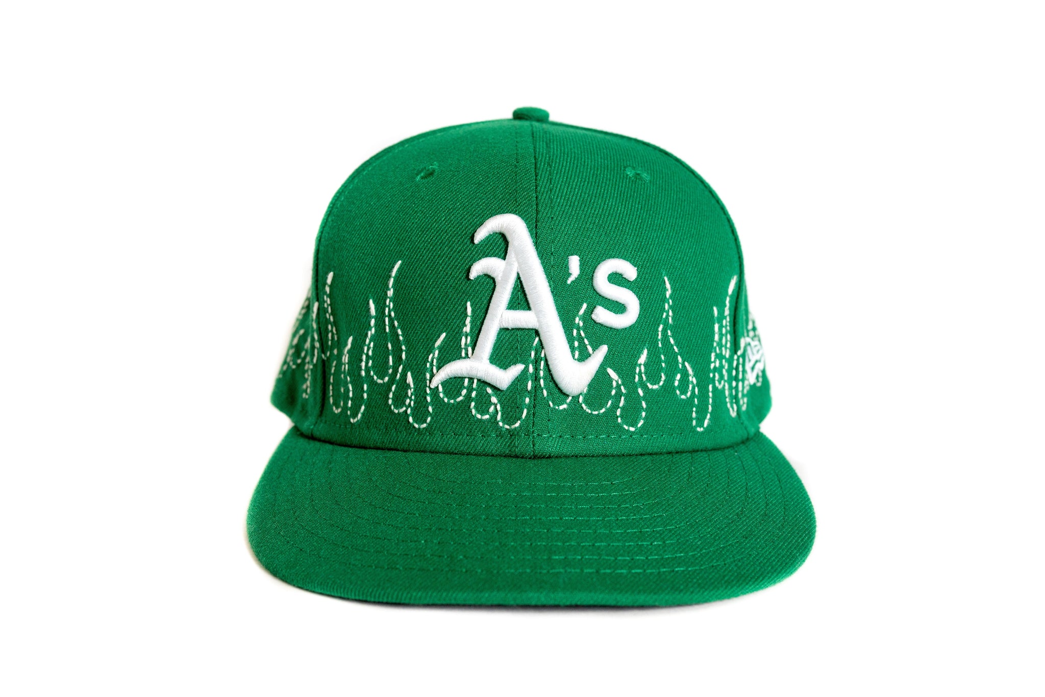 Custom New Era Oakland A's Flames Sashiko Hat