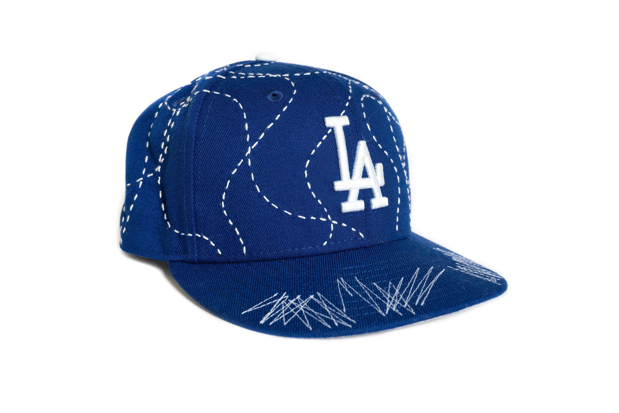 Custom New Era Sashiko Blue Dodgers Snapback