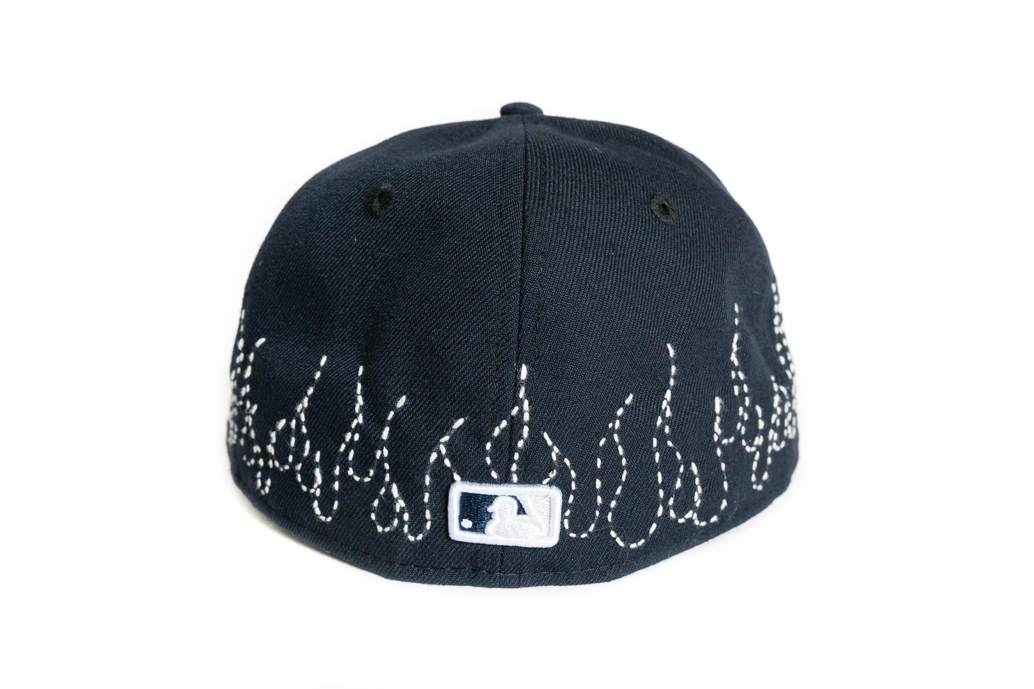 Custom New Era New York Yankees Flames Sashiko Hat (Navy)