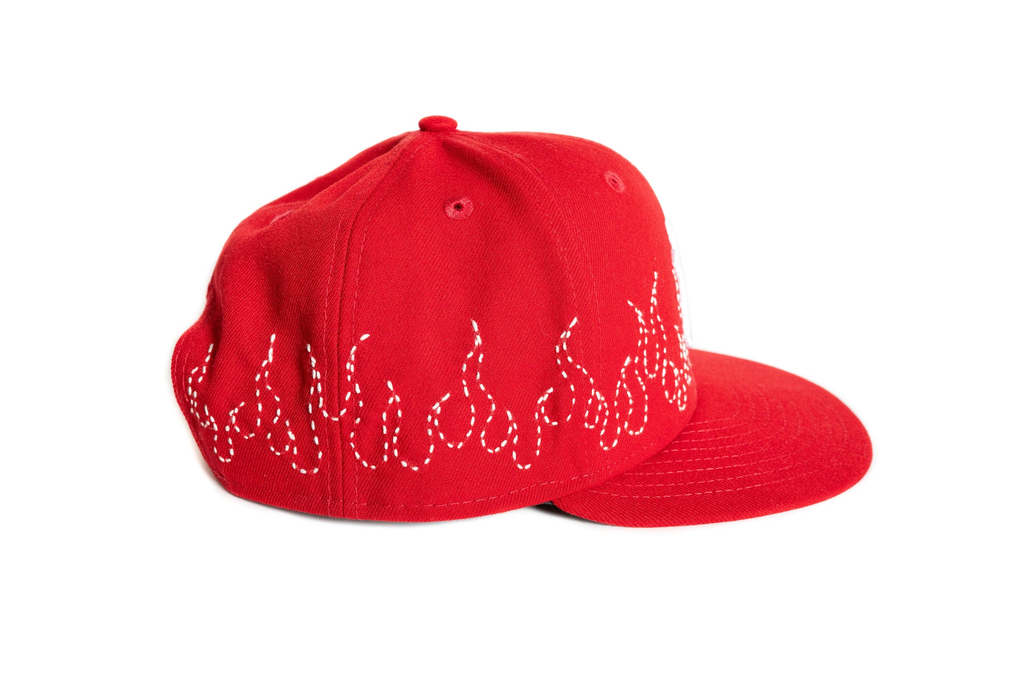 Custom New Era New York Yankees Flame Sashiko Hat (Red)