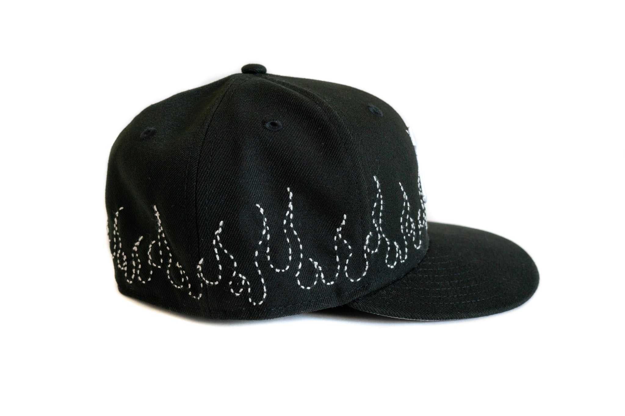 Custom New Era New York Yankees Flames Sashiko Hat (Black)