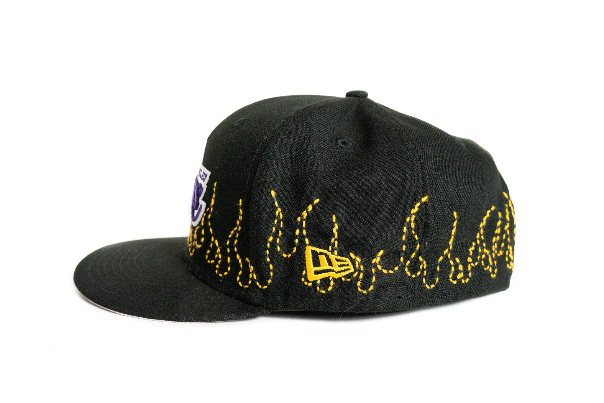 Custom New Era Los Angeles Lakers Flames Sashiko Hat