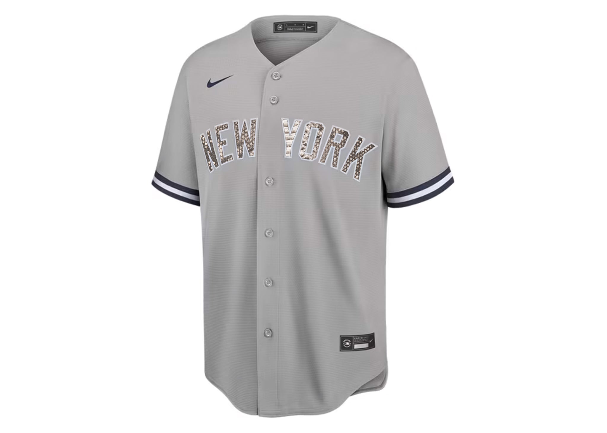 Custom Nike Aaron Judge New York Yankees Python Jersey (Grey)