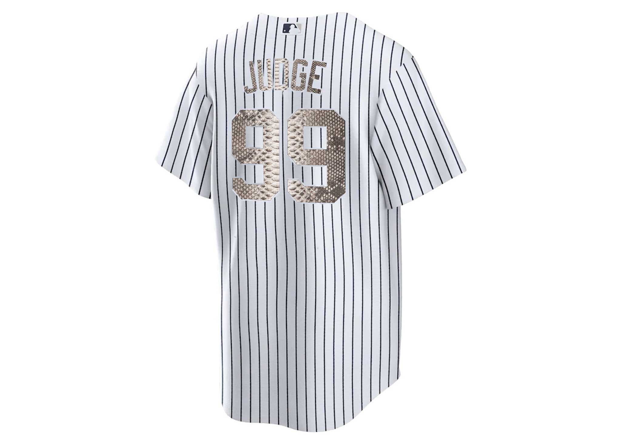 Custom Nike Aaron Judge New York Yankees Pinstripe Python Jersey