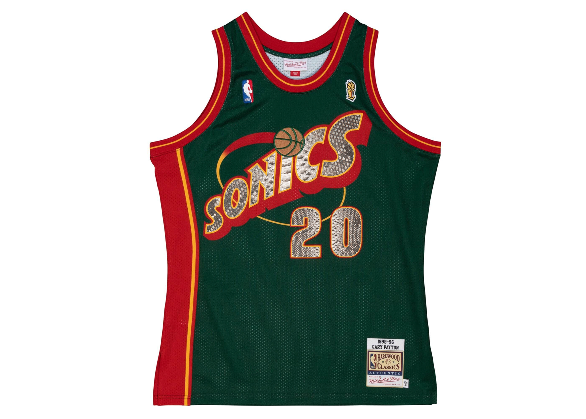 Custom Mitchell & Ness Gary Payton 1994-1995 Seattle Supersonics Python Jersey