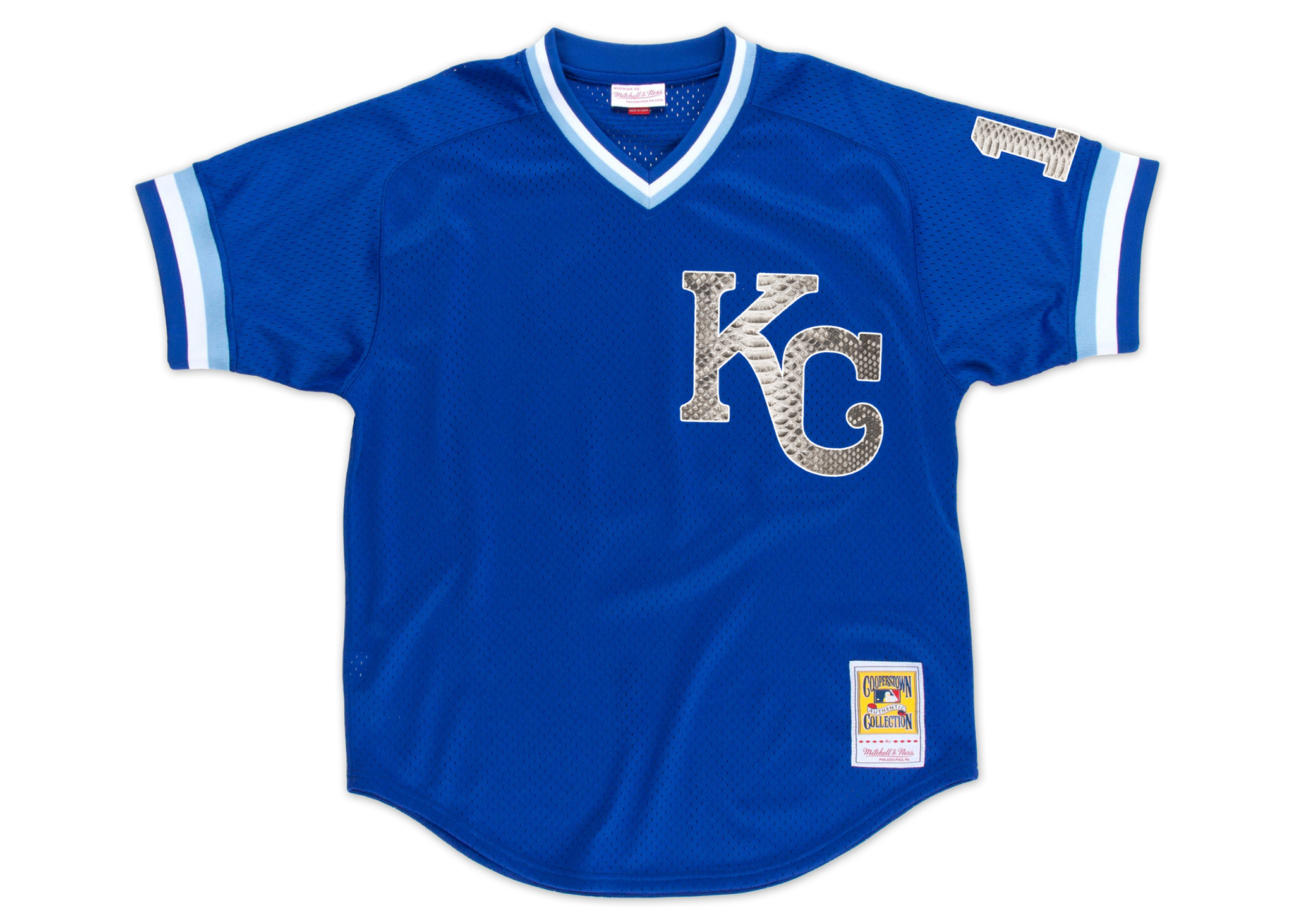 Custom Mitchell & Ness Bo Jackson 1989 Kansas City Royals Authentic BP Python Jersey