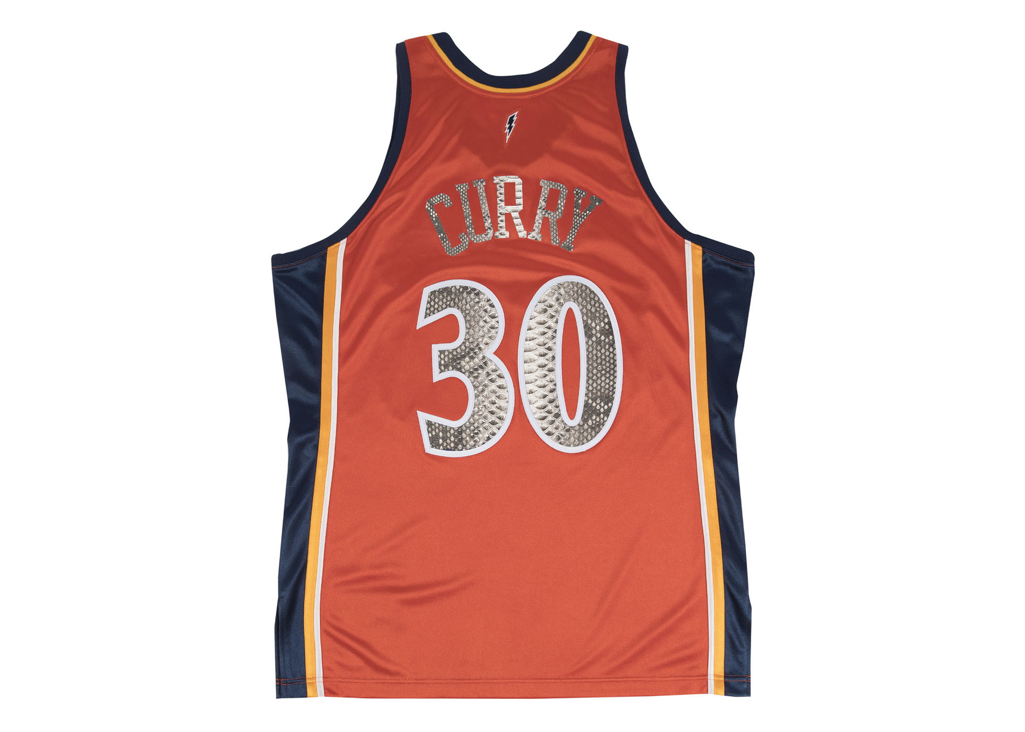 Custom Mitchell & Ness Stephen Curry 2009-2010 Golden State Warriors Python Jersey (Orange)
