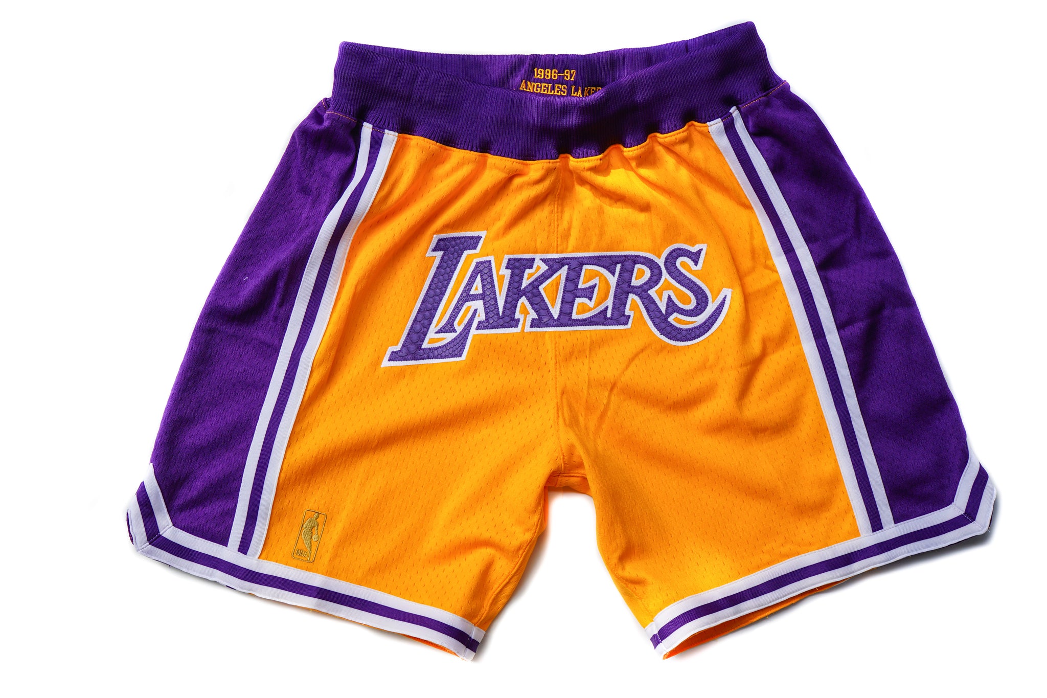 Custom Mitchell & Ness Los Angeles Lakers 1996-1997 "LAKERS" Home Python Shorts