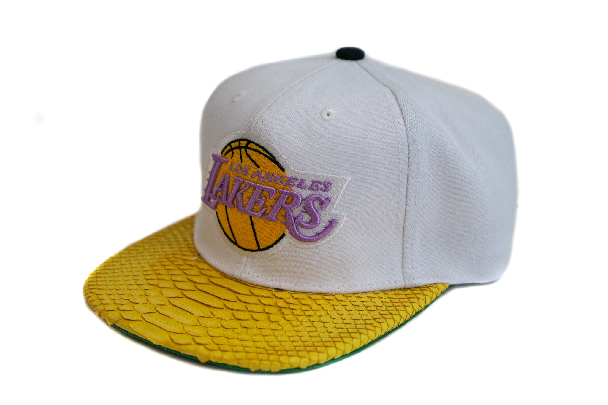 Custom Mitchell & Ness Los Angeles Lakers Basic Logo Yellow Strapback