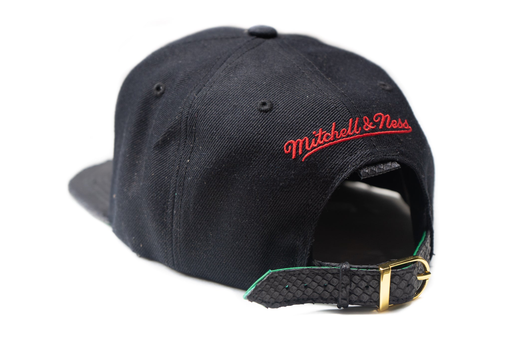 Custom Mitchell & Ness Chicago Bulls Red/Black Script Strapback