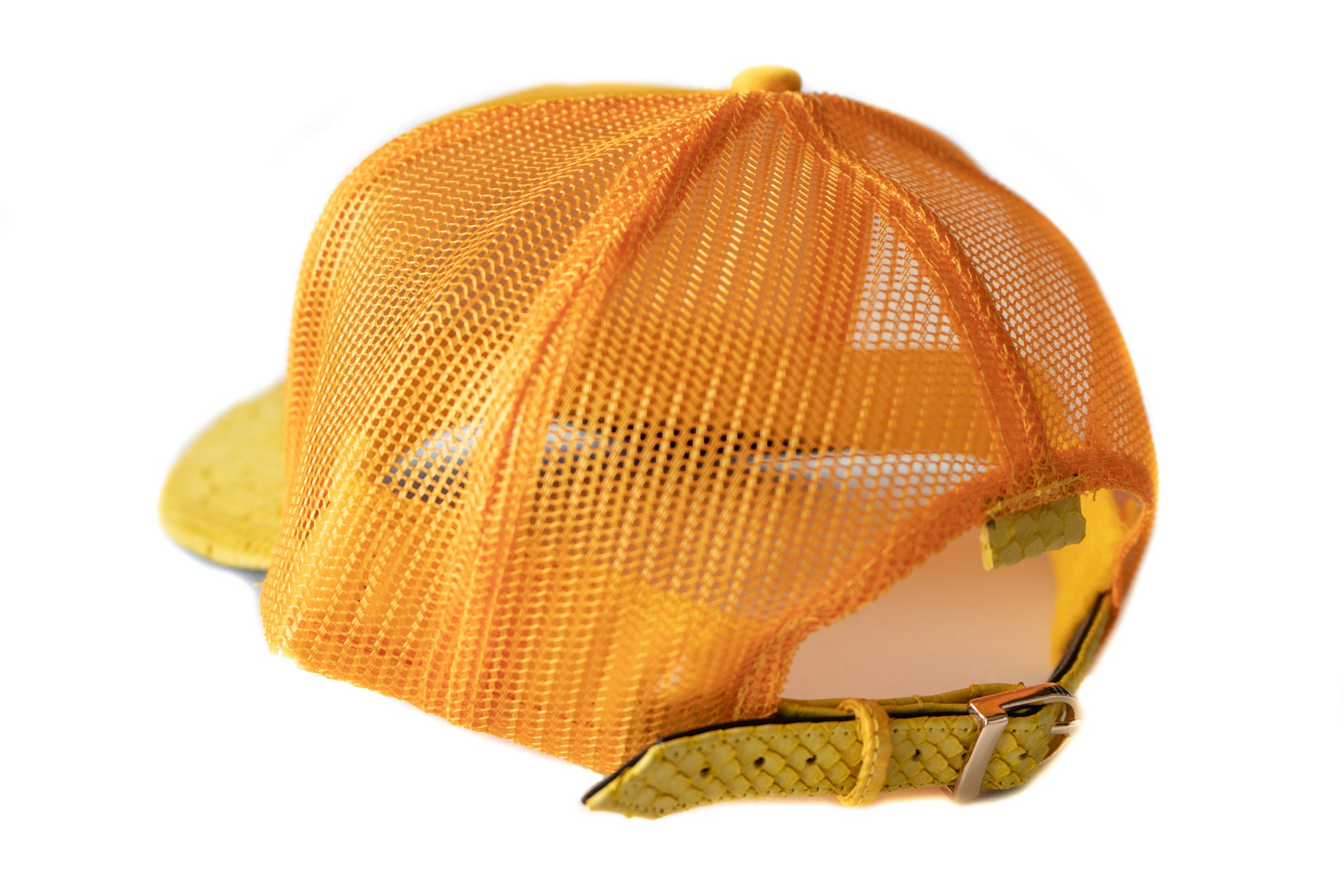 Custom LOS ANGELES LAKERS Custom Yellow Python Trucker Hat Strapback