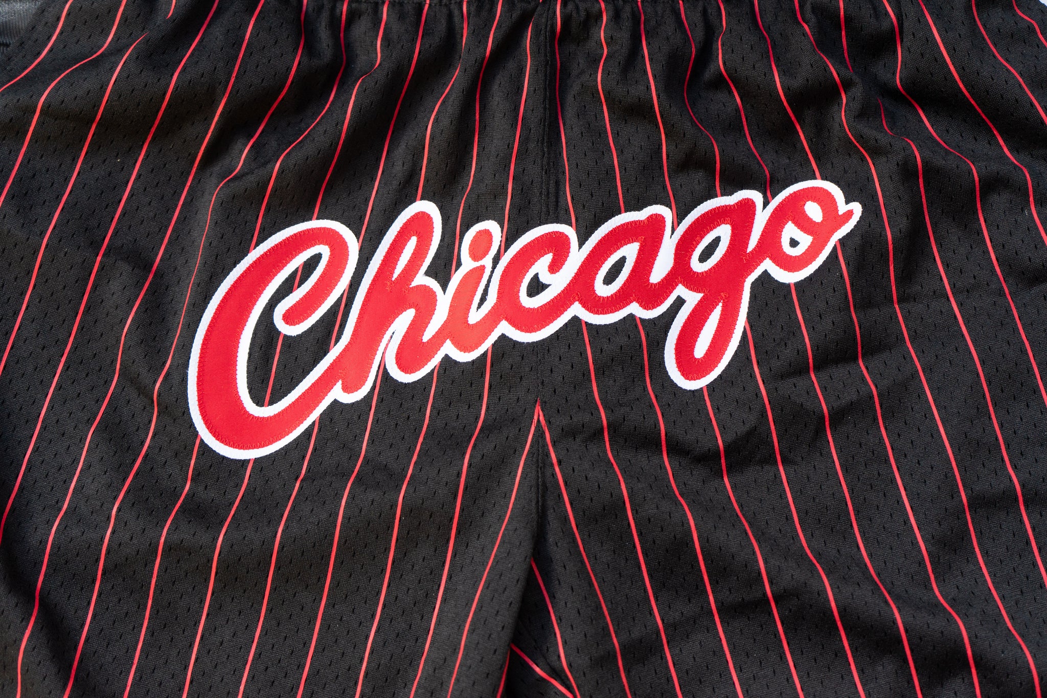 Custom Mitchell & Ness Chicago Bulls Pinstripe Swingman Shorts
