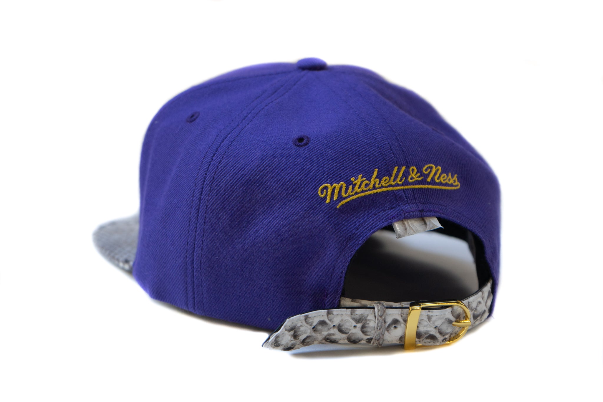 Custom Mitchell & Ness Los Angeles Lakers Purple Script Strapback