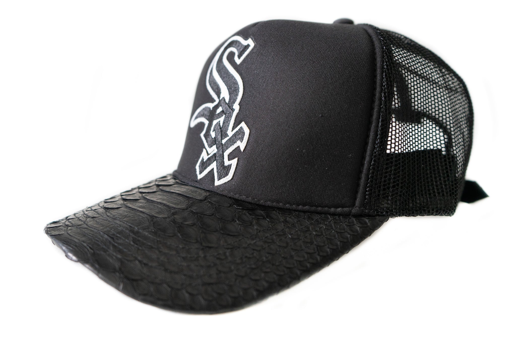 Custom CHICAGO WHITESOX Custom Python Trucker Hat Strapback