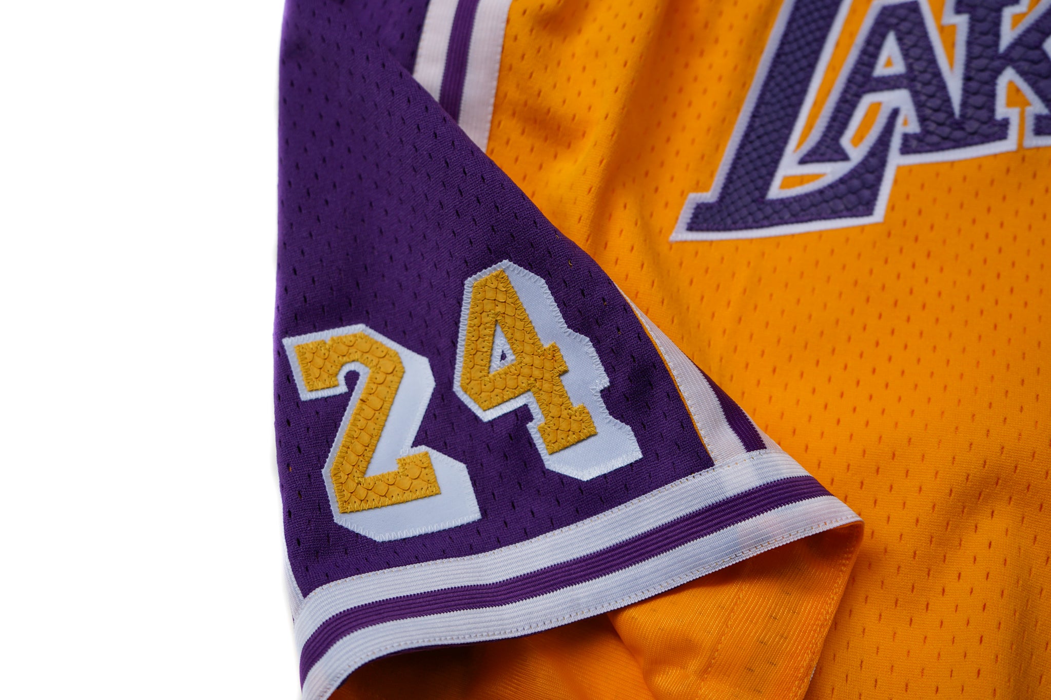 Custom Mitchell & Ness Los Angeles Lakers 1996-1997 Kobe Bryant Edition Python Swingman Shorts (Home)