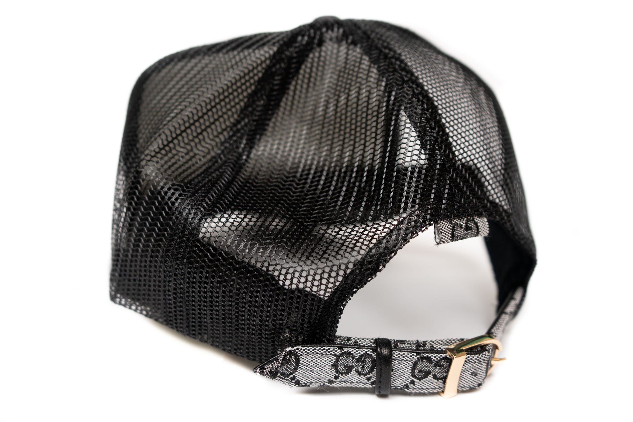Custom Black Canvas Gucci Trucker Hat Strapback