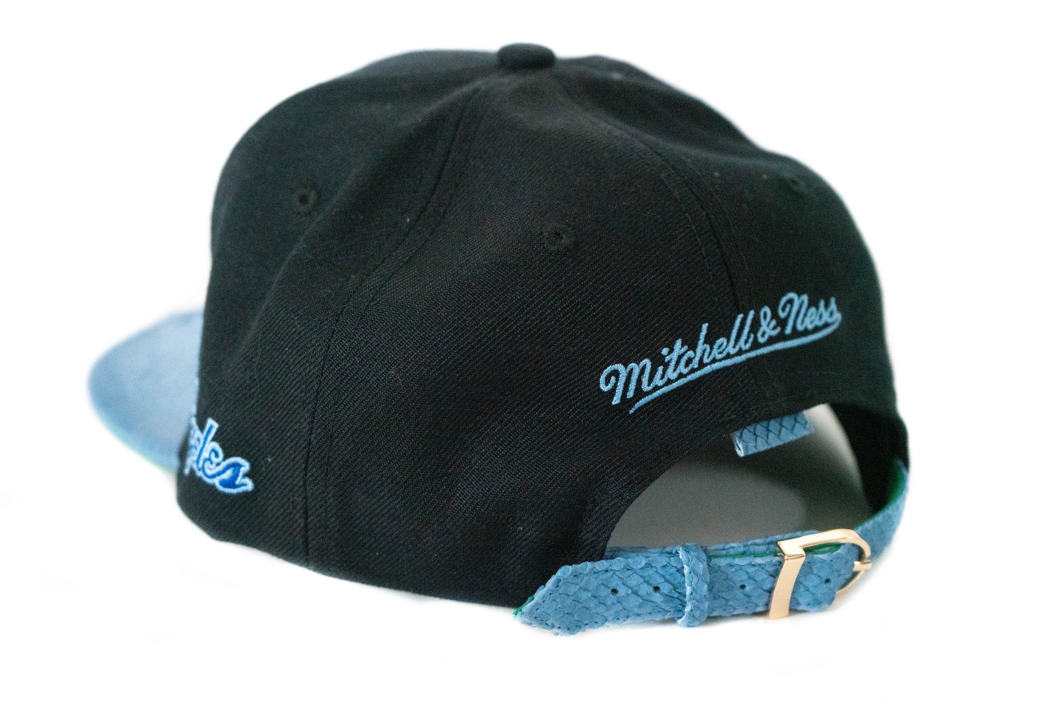 Custom Mitchell & Ness Los Angeles Blue Script Strapback