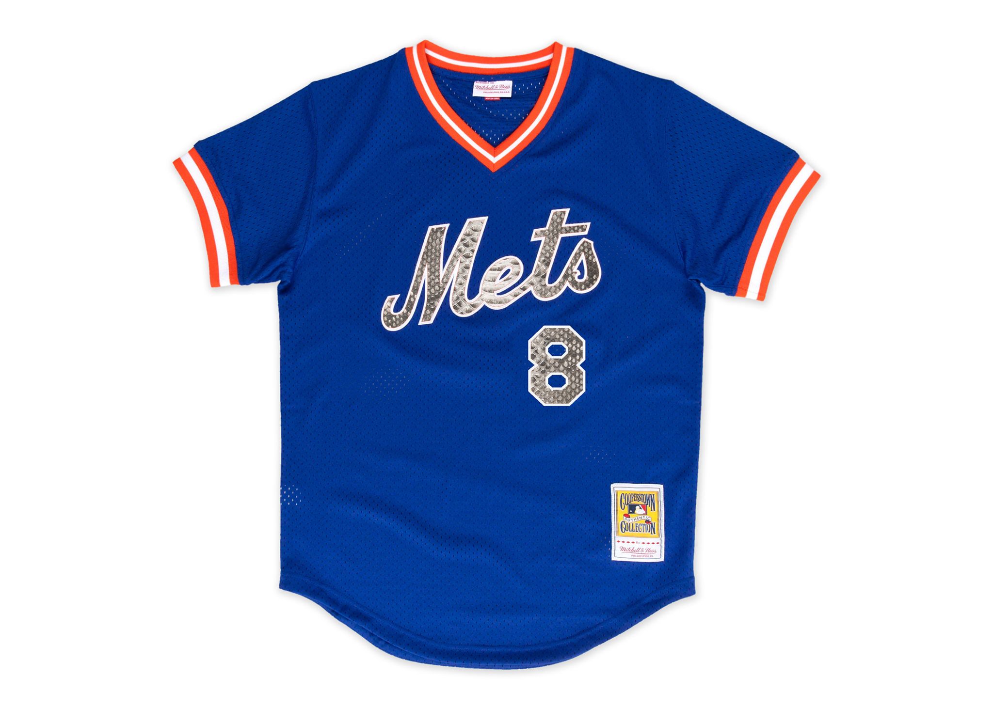 Custom Mitchell & Ness Gary Carter 1986 New York Mets Authentic BP Python Jersey