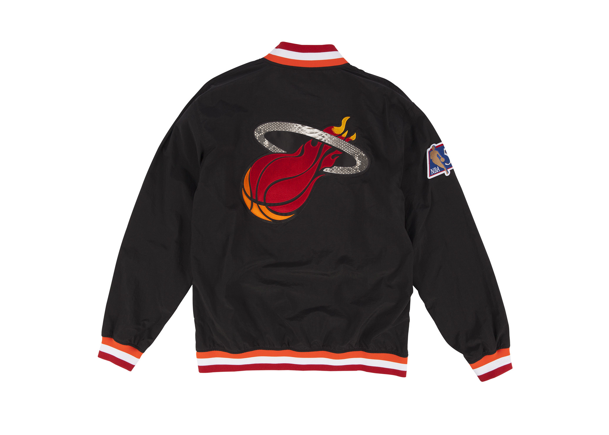 Custom Mitchell & Ness Miami Heat "Nothing But Net" Python Warm Up Jacket