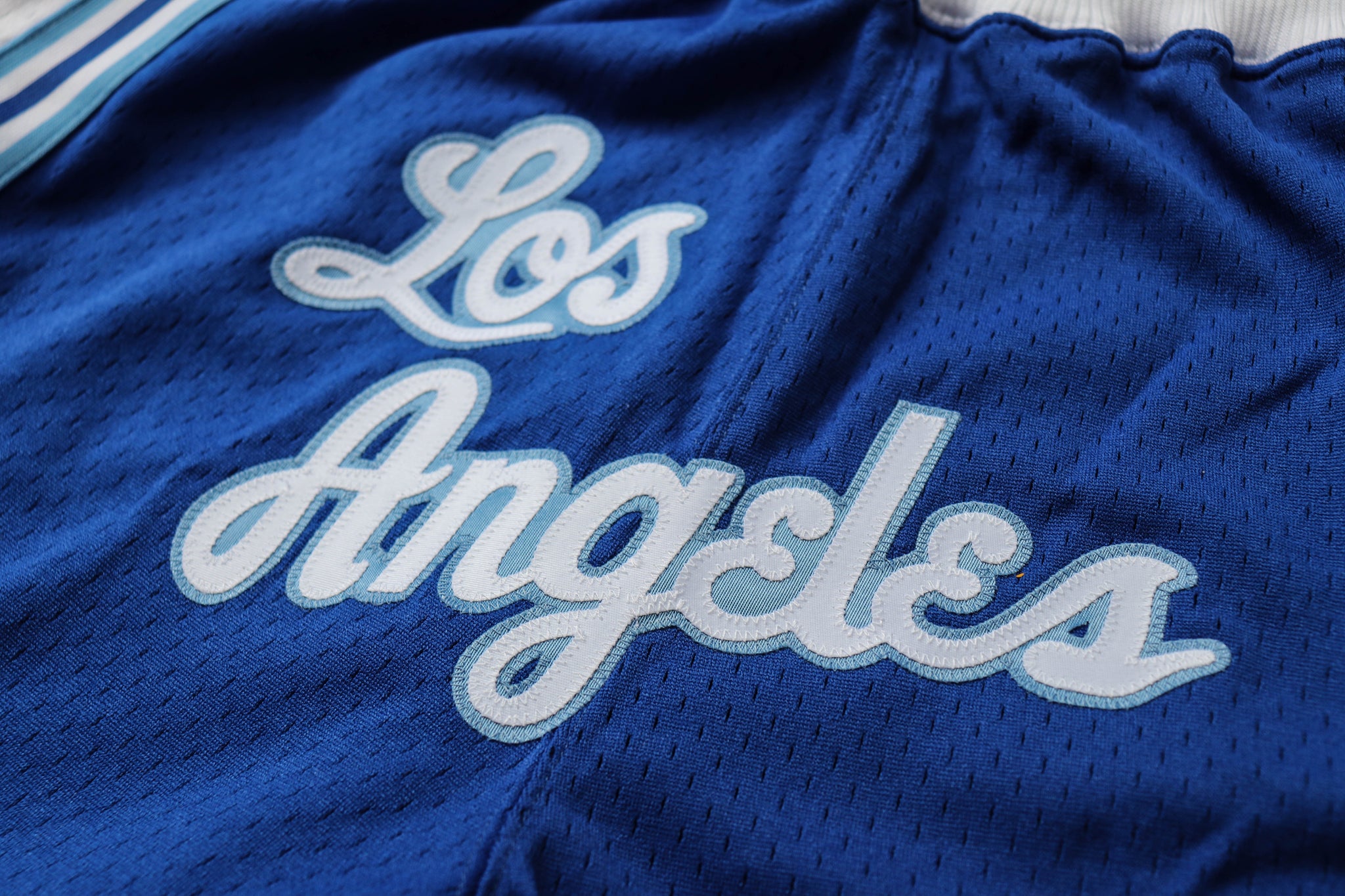 Custom Mitchell & Ness Los Angeles Lakers 1996-1997 "LOS ANGELES" Royal Blue Authentic Shorts