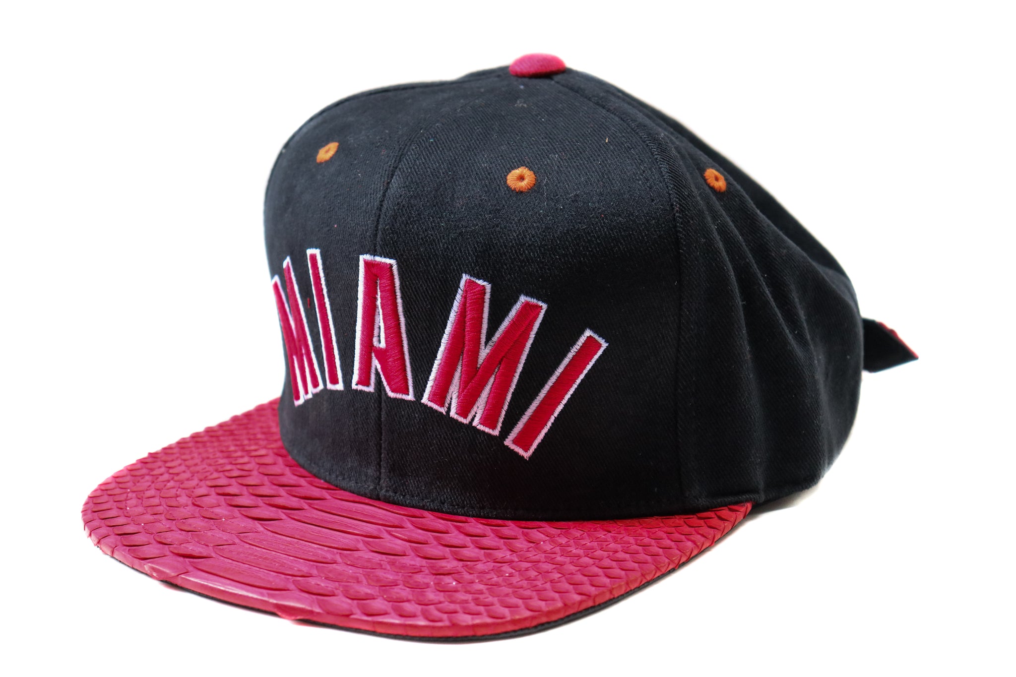 Custom Mitchell & Ness Miami Heat Bold Logo Strapback