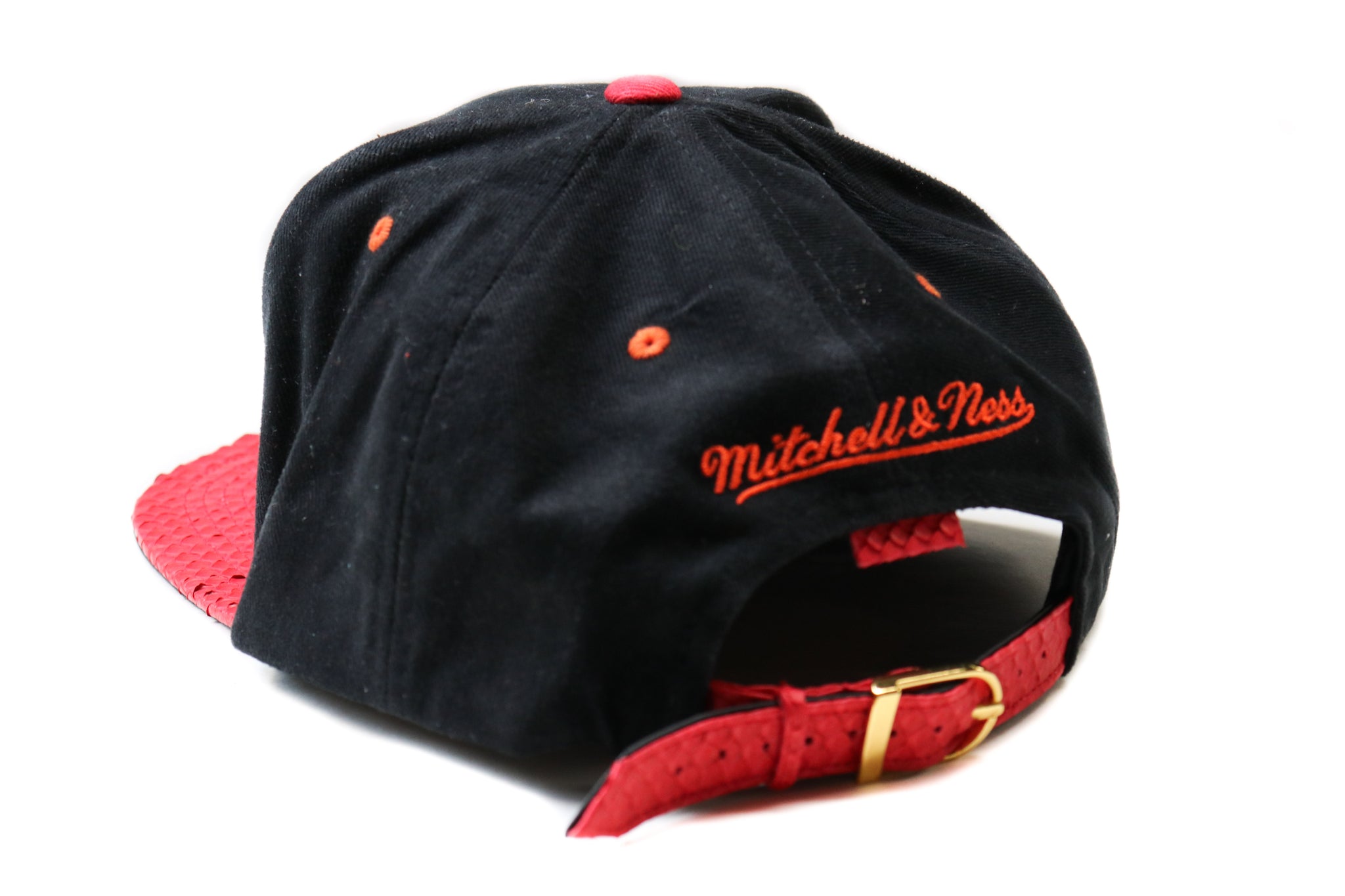 Custom Mitchell & Ness Miami Heat Bold Logo Strapback