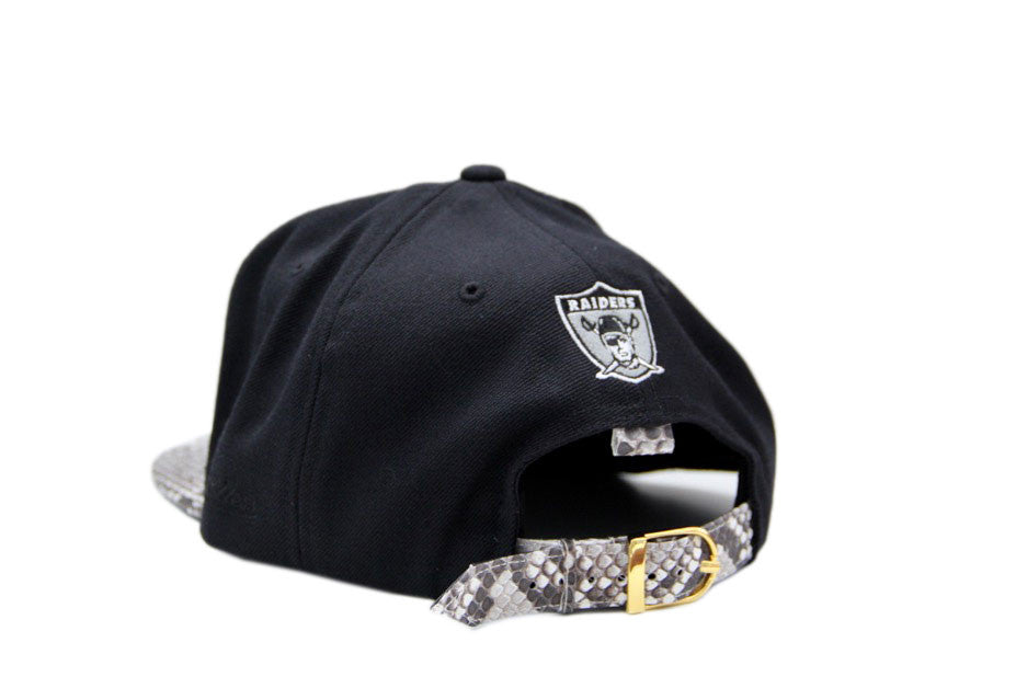 Custom Mitchell & Ness Los Angeles Raiders The Script Natural Strapback