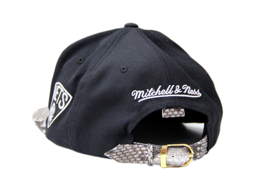 Custom Mitchell & Ness Brooklyn Nets The Script Natural Strapback