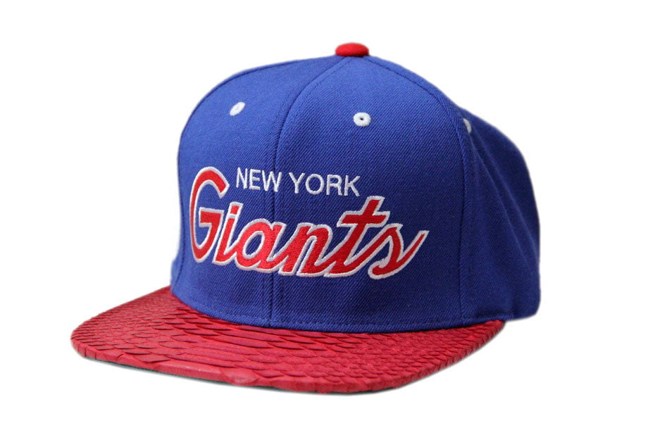 Custom Mitchell & Ness New York Giants The Script Red Strapback