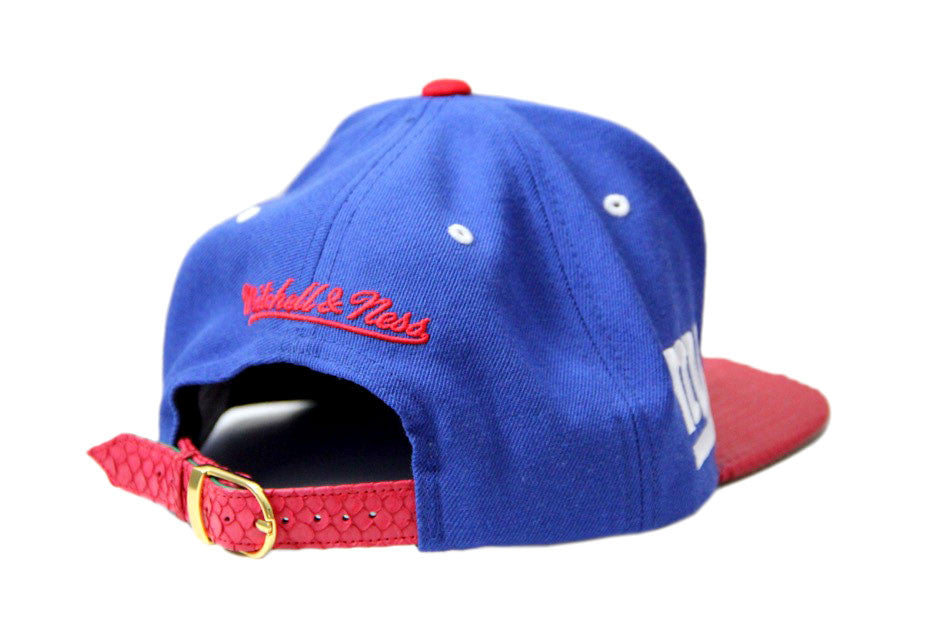 Custom Mitchell & Ness New York Giants The Script Red Strapback