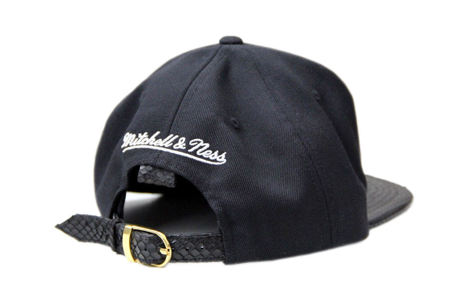 Custom Mitchell & Ness Brooklyn Nets The Script Black Strapback