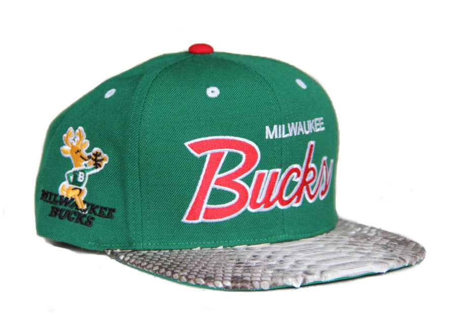 Custom Mitchell & Ness Milwaukee Bucks The Script Strapback