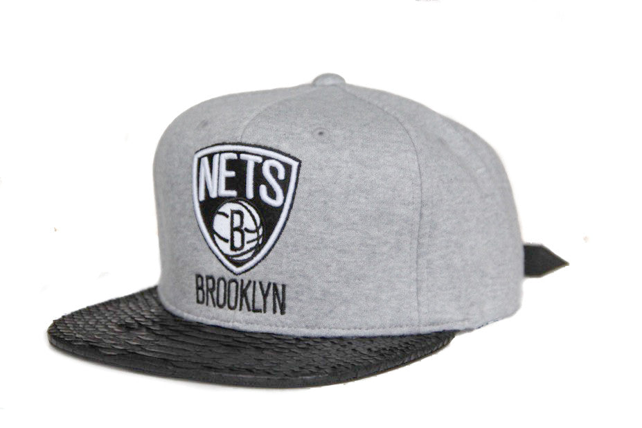 Custom Mitchell & Ness Brooklyn Nets Fleece Strapback