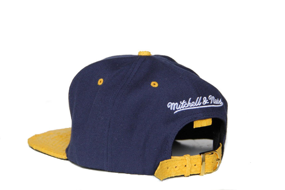 Custom Mitchell & Ness Houston Rockets Navy/Yellow Strapback