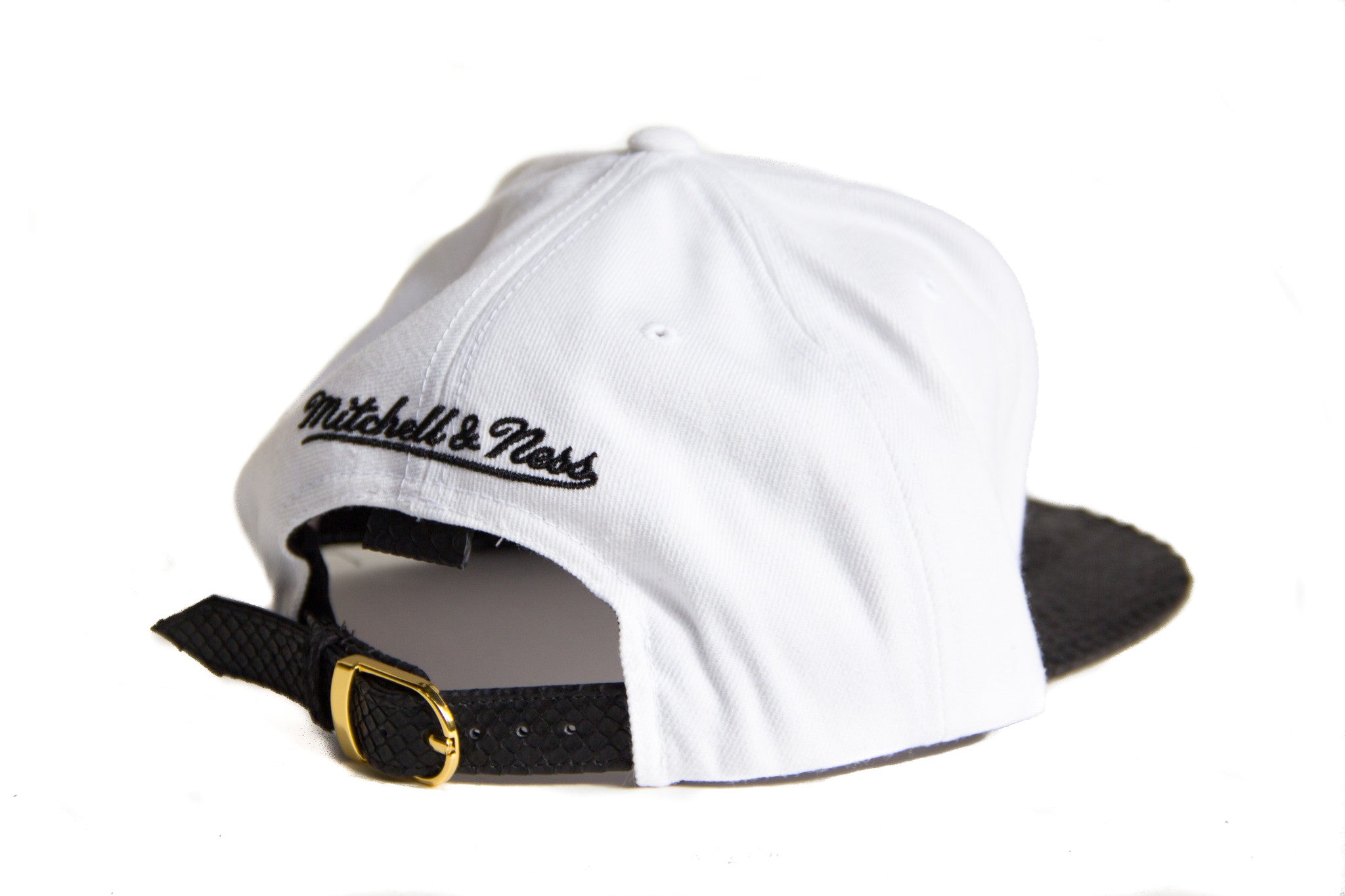 Custom Mitchell & Ness Brooklyn Nets Solid White Strapback