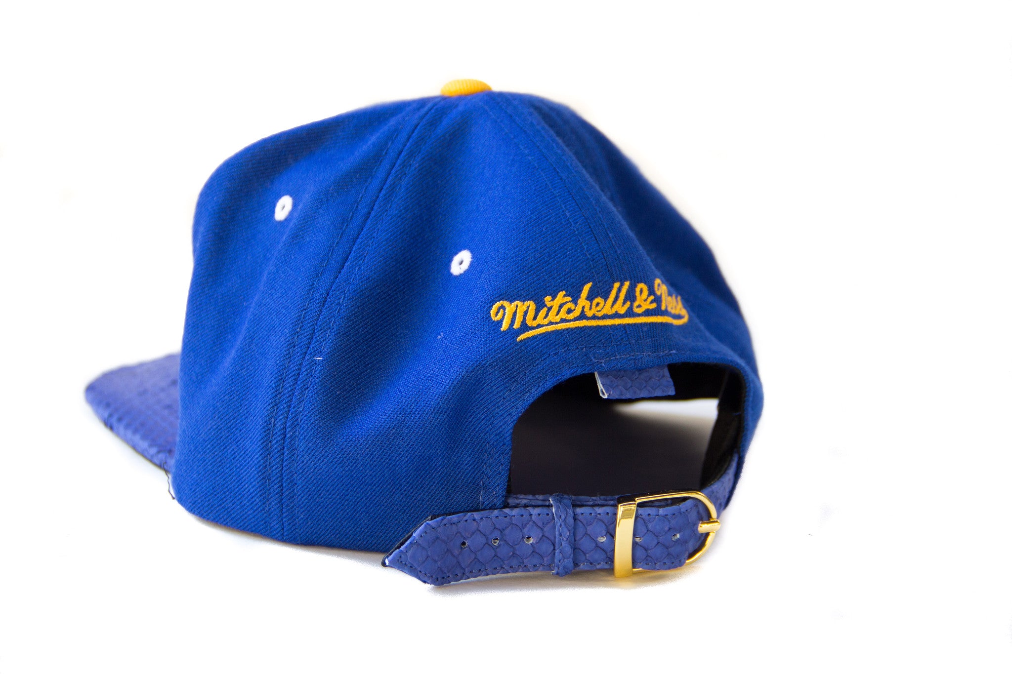 Custom Mitchell & Ness Golden State Warriors The Script Royal Strapback