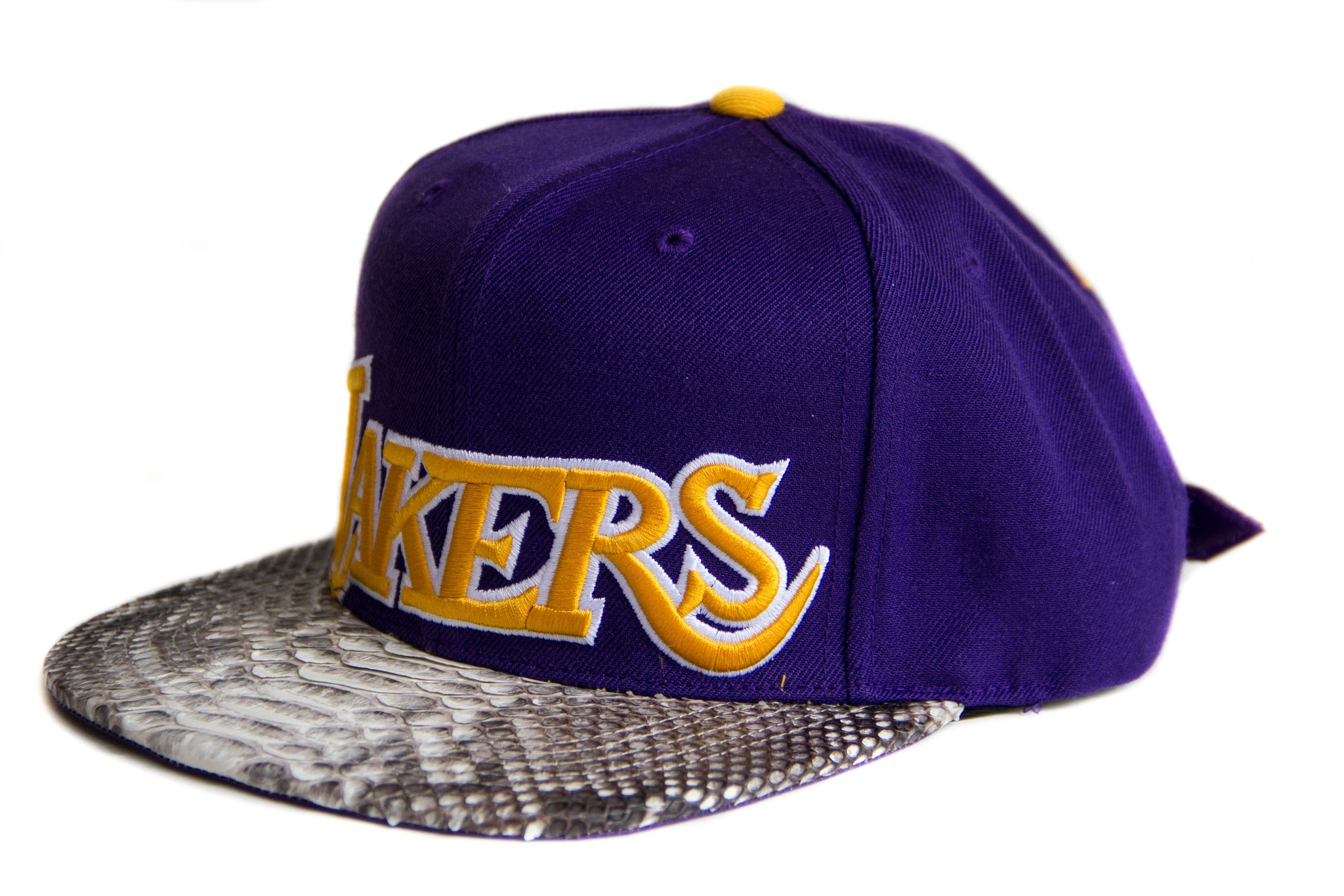 Custom Mitchell & Ness Los Angeles Lakers Bold Print Strapback