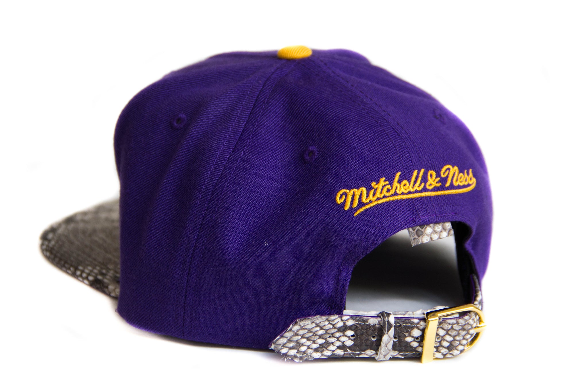 Custom Mitchell & Ness Los Angeles Lakers Bold Print Strapback