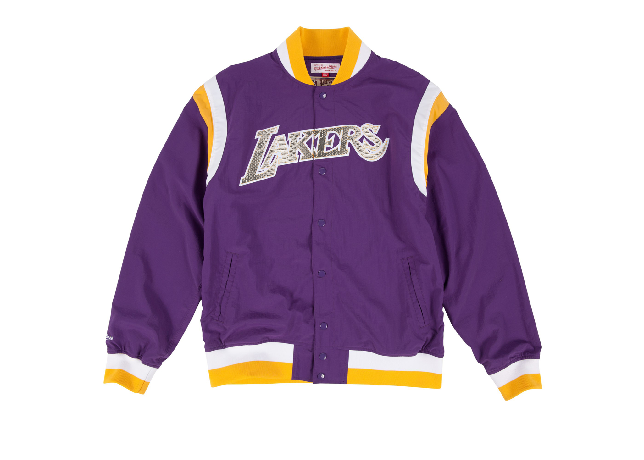 Custom Mitchell & Ness Los Angeles Lakers "Nothing But Net" Python Warm Up Jacket