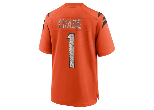 Custom Nike Ja'Marr Chase Cincinnati Bengals Python Jersey