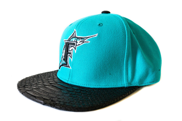Custom Mitchell & Ness Miami Marlins Basic Logo Strapback