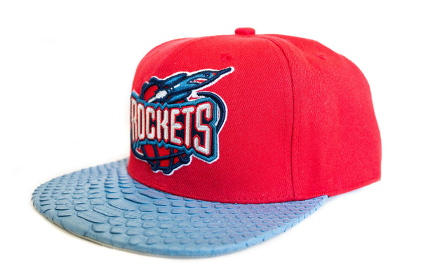 Custom Mitchell & Ness Houston Rockets Red/Blue Strapback