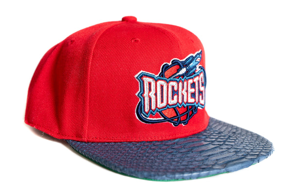 Custom Mitchell & Ness Houston Rockets Red/Navy Strapback